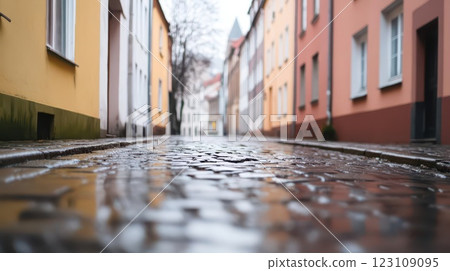 Exploring the desaturated European alleyway, historic buildings, soft light reflections, and timeless urban charm is an enchanting experience. Exploring the desaturated European alleyway, historic buildings, soft light reflections, and timeless urban charm is an enchanting experience. 123109095