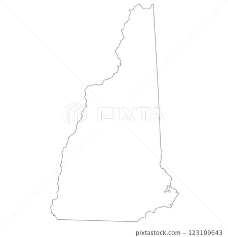 New Hampshire map. High detailed illustration map - outline New Hampshire State Map 123109643