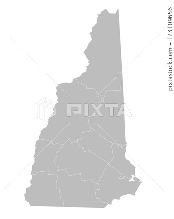 New Hampshire administrative map. counties map of New Hampshire, blank New Hampshire Map, empty map of New Hampshire 123109656