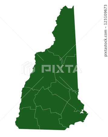 New Hampshire administrative map. counties map of New Hampshire, blank New Hampshire Map, empty map of New Hampshire 123109673