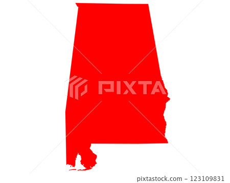 Alabama map with red color 123109831
