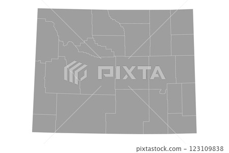 Wyoming administrative map. counties map of Wyoming, blank Wyoming Map, empty map of Wyoming Wyoming administrative map. counties map of Wyoming, blank Wyoming Map, empty map of Wyoming 123109838