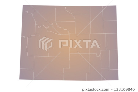 Wyoming administrative map. counties map of Wyoming, blank Wyoming Map, empty map of Wyoming 123109840
