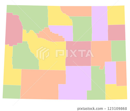 Wyoming map with his counties Wyoming map with his counties 123109868