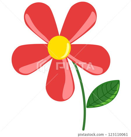 abstract flower with green leaf abstract flower with green leaf 123110061
