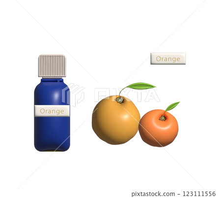 豐滿的橙子和一瓶精油 123111556