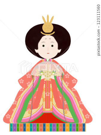 女兒節_女性玩偶插圖 123111560