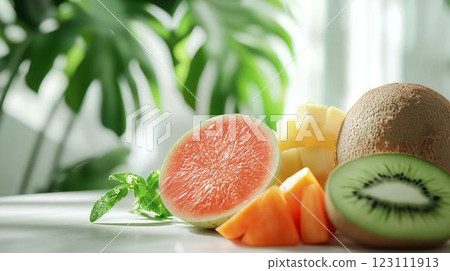 時尚廚房裡的蔬菜和水果 123111913