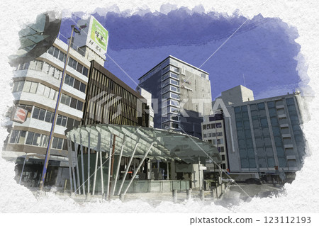 Watercolor style Shizuoka Station North Exit Shizuoka City, Shizuoka Prefecture 123112193