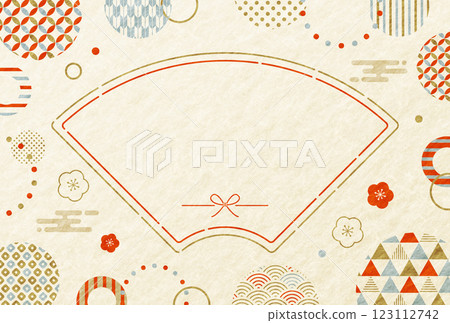 新年卡,可愛,日式圖案,扇子,日本紙背景 新年卡,可愛,日式圖案,扇子,日本紙背景 123112742