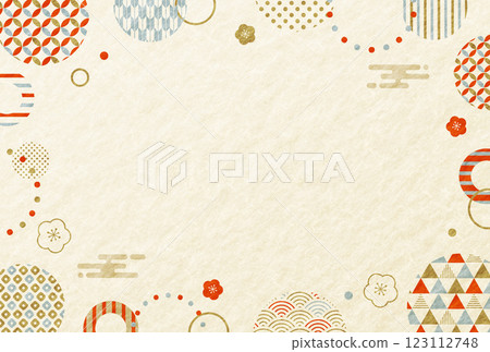 新年賀卡/新年快樂時尚日本圖案日本紙背景 123112748