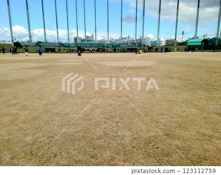 The view from center field at Hanshin Naruohama Stadium 123112759