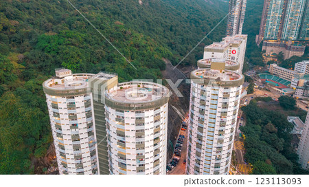 Modern Residential Towers with Circular Architecture Hong Kong Jan 11 2025 123113093