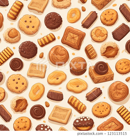 A Beautiful Display of Various Cookies and Biscuits on a Bright White Background A Beautiful Display of Various Cookies and Biscuits on a Bright White Background 123113515