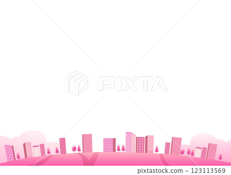 Pink cityscape, building illustration Pink cityscape, building illustration 123113569