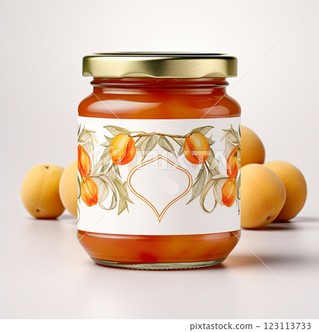 Delicious rustic jar of homemade orange marmalade with fresh oranges on a clean white background Delicious rustic jar of homemade orange marmalade with fresh oranges on a clean white background 123113733