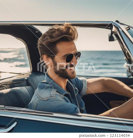 英俊的男人開車 123114034