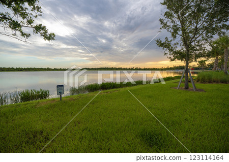 Florida evening nature. Wetland lake at sunset Florida evening nature. Wetland lake at sunset 123114164
