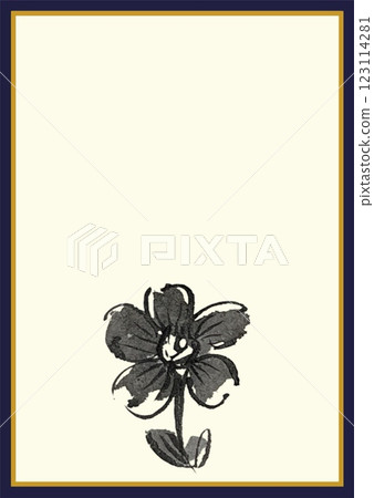 Ink flower paintings, calligraphy flower paintings, hand-drawn flower paintings, flower accents and simple frames Ink flower paintings, calligraphy flower paintings, hand-drawn flower paintings, flower accents and simple frames 123114281