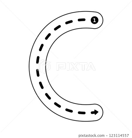 Tracing Alphabet letter C, Uppercase prewriting dotted line element for kindergarten, preschool kids worksheet for handwriting practice activity. Tracing Alphabet letter C, Uppercase prewriting dotted line element for kindergarten, preschool kids worksheet for handwriting practice activity. 123114557