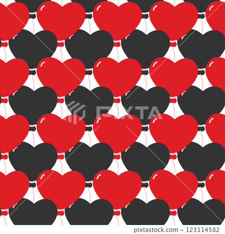 Black and Red Heart shaped balloons Seamless Pattern St Valentine or Black Day background concept 123114582