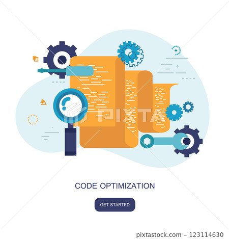 Flat computing background. Programming and coding. Innovation and technologies. Mobile app. Flat vector illustration 123114630