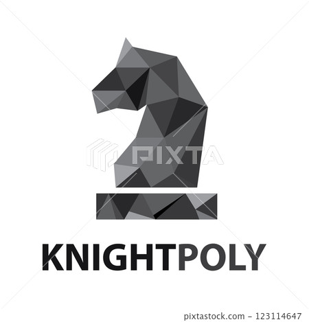 Low poly knight logo design 123114647