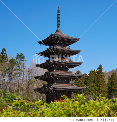 Jogi Nyorai Saihoji Temple (Five-story Pagoda) [Sendai City, Miyagi Prefecture] 123114745