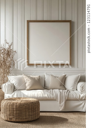 Minimalist Living Room with Natural Decor 123114791