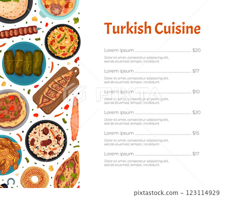 Turkish Food and Dish Banner Design Vector Template Turkish Food and Dish Banner Design Vector Template 123114929