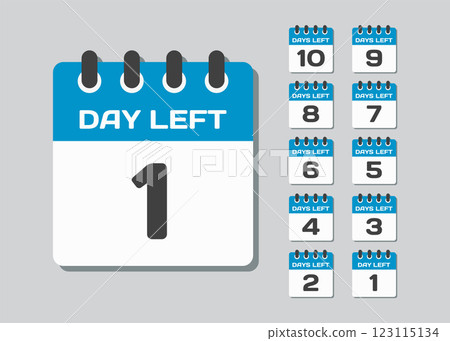 Countdown daily page calendar icon - 1 day left 123115134