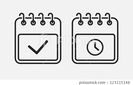 Set icons page calendar - done and schedule, time 123115148