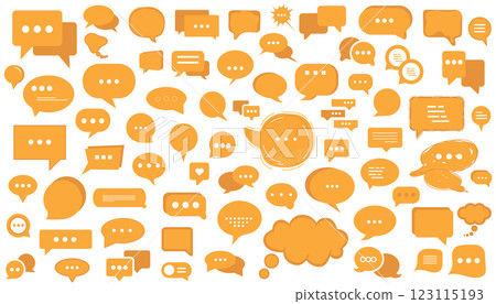 Speech Bubble set. Talk bubble. Cloud speech bubbles collection. Flat vector Speech Bubble set. Talk bubble. Cloud speech bubbles collection. Flat vector 123115193