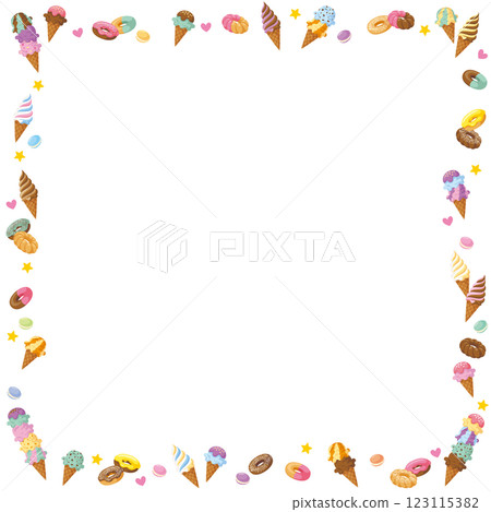 可愛糖果方形框架的向量插圖 123115382