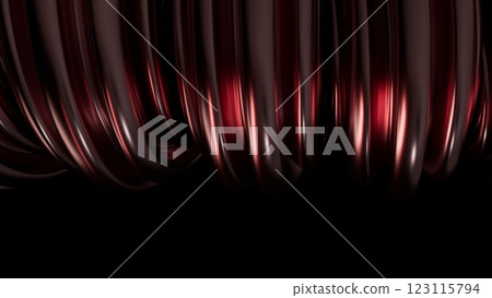 Abstract metal spirals, 3D render, smooth reflective surfaces, dark background 123115794