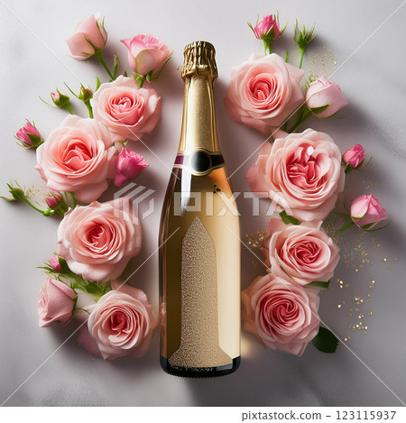 Elegant Champagne and Pink Roses Arrangement 123115937