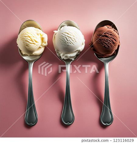 Three Delicious Ice Cream Flavors Served 123116029