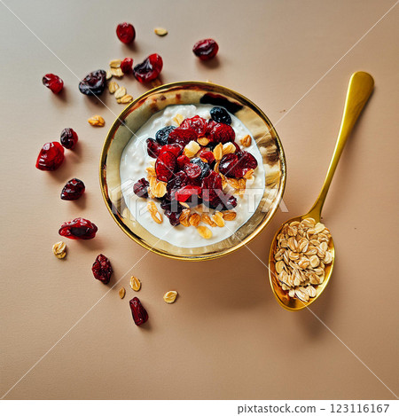 Creamy Yogurt with Cranberries and Oats 123116167
