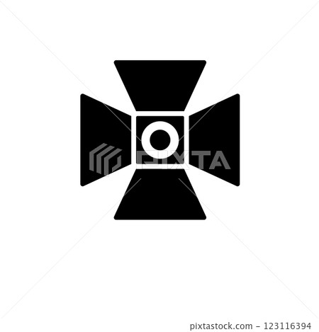 Studio Lighting, Spotlight Lamp, Floodlight Solid Flat Vector Icon Isolated on White Background Studio Lighting, Spotlight Lamp, Floodlight Solid Flat Vector Icon Isolated on White Background 123116394