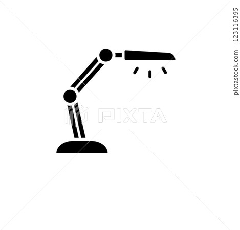 Reading Lamp, Office Reading Light Solid Flat Vector Icon Isolated on White Background 123116395