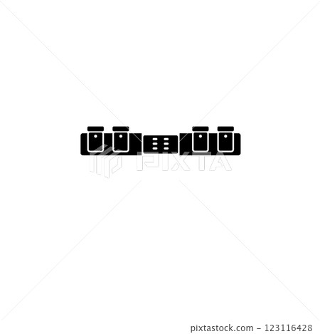 Hunting Belt, Waist Bag, Travel Molle Solid Flat Vector Icon Isolated on White Background 123116428
