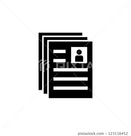 Head hunting, Resume, Portfolio Search Solid Flat Vector Icon Isolated on White Background Head hunting, Resume, Portfolio Search Solid Flat Vector Icon Isolated on White Background 123116452
