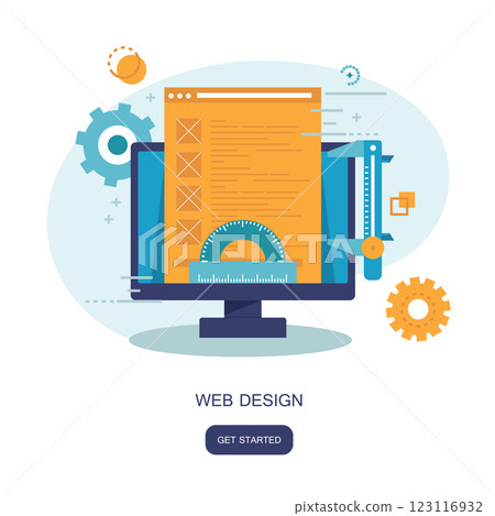Web design concept. Flat vector illustration Web design concept. Flat vector illustration 123116932