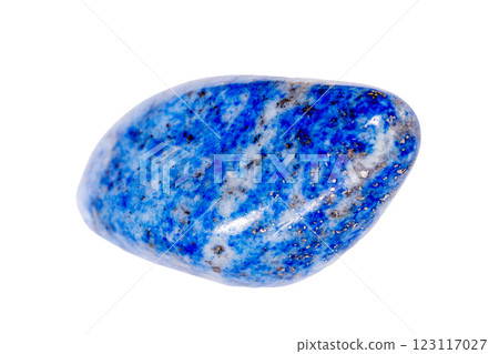 blue Lazurite mineral, stone lapis afghanistan on white background 123117027