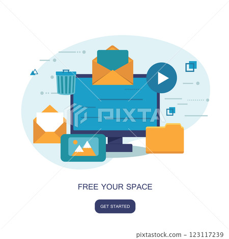 Free your space concept. Flat vector illustration 123117239