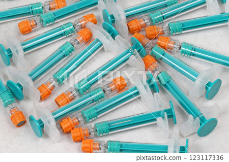 Green syringes Green syringes 123117336