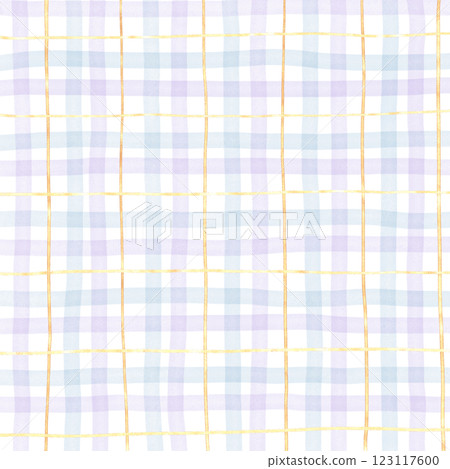 Gold Purple Blue Plaid Hand Drawn Background Pattern Overlay 123117600