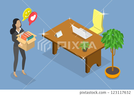 3D Isometric Flat Vector Illustration of New Job, Onboarding Fresh Staff 3D Isometric Flat Vector Illustration of New Job, Onboarding Fresh Staff 123117632