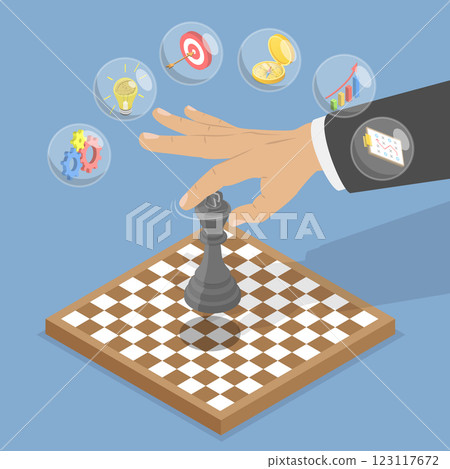 3D Isometric Flat Vector Illustration of Planning and Strategy, Business Success, Marketing Analysis 123117672