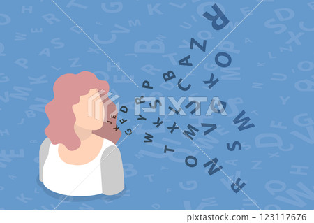 3D Isometric Flat Vector Illustration of Communication, Speech Therapy 123117676